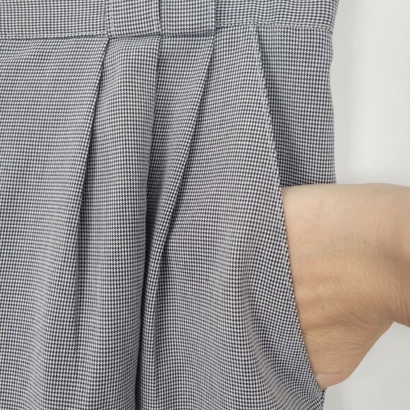 Vintage Smart Pants Black & White Houndstooth Pleated Trousers Made in USA - Picture 8 of 10